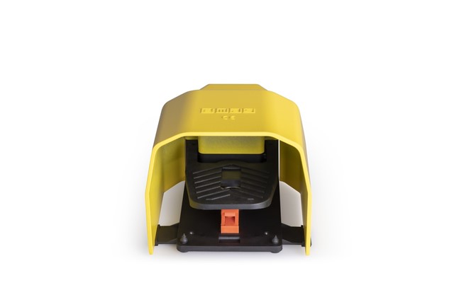 PDK Series Metal Protection 1NO+1NC Stay Put Single Yellow Plastic Foot Switch